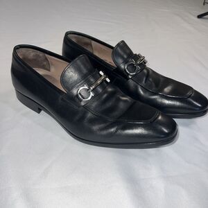 Salvatore Ferragamo Men’s 11.5 E Foster Horse bit Loafers Black Leather